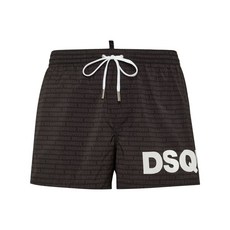 디스퀘어드2 로고 프린트 스윔 쇼츠, 블랙계열+화이트계열