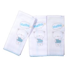 ViVibaby 艾瑪兔純棉紗布手帕 嬰兒手帕 兒童口水巾 台灣製造 親膚吸水 3入組 藍色