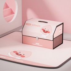 KAKAOFRIENDS 汽車後備箱收納盒，車載儲物箱，後車廂整理箱，多功能摺疊設計, LITTLE APEACH款（箱墊組合）