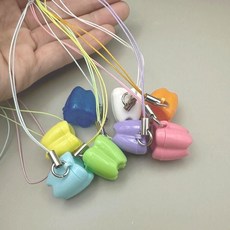 유치 치아 보관함 목걸이 치과 아이 첫니 기념품, 보라