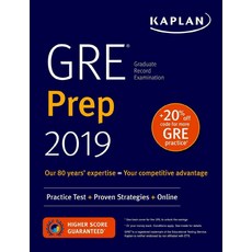 GRE Prep 2019:Practice Tests + Proven Strategies + Online, Kaplan Publishing