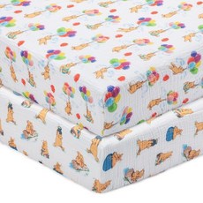 LollyBanks Fitted Crib Sheets 2 Pack Soft and Breathable 100% Cotton Muslin Crib Sheets Neutral