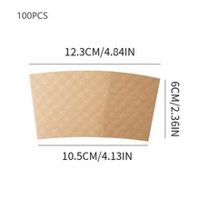 50/100pcs 갈색 커피 컵 슬리브 크래프트 골판지 단열 홀더 일회용 커버, S2 100pc 12 and16oz