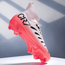 CR7 高幫長釘足球戰靴 戶外草坪專業比賽訓練球鞋