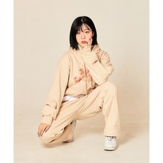 원턱 스웻 와이드 팬츠[크림샌드]