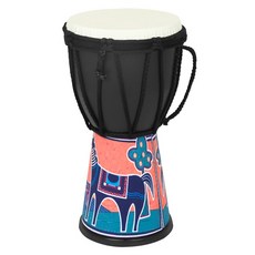 아프리카 드럼 4 인치 수제 전통 아프리카 핸드 드럼 를 다채로운 Djembe 연구 타악기 악기, 02 ZF-09, 1개