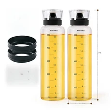 올스토어 밀폐 유리 오일 병 소형 주방 저장 기 식초 조미료 누수 에센셜 가정, 10 젠디 500ml 2팩