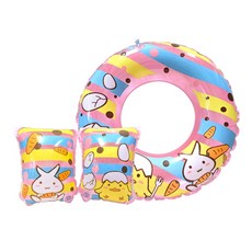 WEKO 24吋兔子小雞泳圈 手臂圈組合(兒童泳圈 造型泳圈 浮力圈 臂圈 浮圈 游泳學習圈), 粉色, 1個