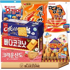 [블루존] 곽과자 봉지과자 세트 새우깡 땅콩강정 오징어땅콩 맛동산 에이스 크라운산도딸기 빠다코코낫 하스, 1박스, 혼합