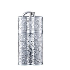 雕花 鑰匙圈設計 防風防漏, 銀冰雪茄隨身煙缸, 1個