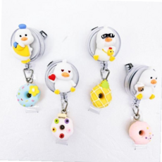 간호사목걸이 간호사 테이프 걸이 캐릭터 사원증 릴홀더 목걸이, 집게형, 러블리덕