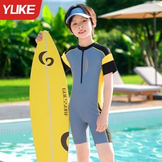 YLIKE 兒童泳衣 男童 連體 速幹 游泳訓練
