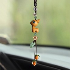 브랜드없음 부처님 차량용 묵주 펜던트 부적 룸미러, 1개, 행복한 작은 감 행운 샌달우드