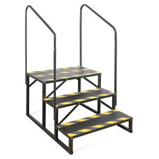 핸드레일이 있는 TOCRETOARE RV 계단 핸드레일이 있는 온수 욕조 계단 5륜 RV를 위한 휴대용 계단 계단 이동식 홈 계단 실외 RV 계단