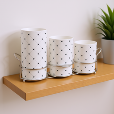 베스트데코 체크블링 3구 수저통 수저꽂이 조리도구통 주방정리통, 화이트, 1세트