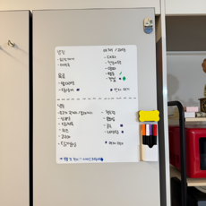 상상의빈칸 붙이는 냉장고 자석 칠판 메모보드, 6색상펜+자석펜홀더+자석지우개