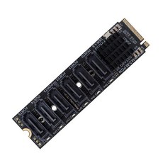 NAS 컴퓨터용 NFHK NGFF NVME M-키 PCI Express M.2 9 포트 SATA 3.0 6Gbps 어댑터 컨버터 하드 드라이브 확장 카드 2280, NGFF M-키 - SATA 8개