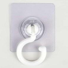 물결샵 1P 부착식 회전형 고리 후크 걸이 부속품 진열 장식 용품 생활 실내 수납 벽 꾸미기, 화이트