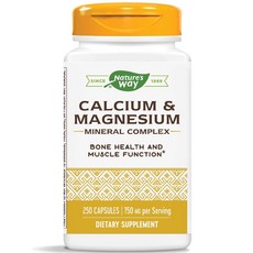 Nature's Way 複合鈣鎂礦物質補充膠囊, 250顆, 1罐