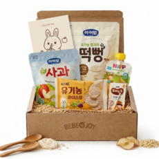 베베앤조이 유아 간식 선물세트 5종 어린이집 답례품 아기 떡뻥 과자세트, 1개