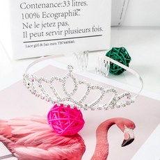 큐빅 헤어밴드 티아라왕관 대형A 공주 머리띠 파티 생일 기념일, 본상품, 상세페이지 참조, 1개