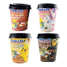 농가식품 포켓몬스터 컵 떡볶이 매운 짜장 크림 치즈 4종 간편 간식, 짜장맛, 115g, 1개