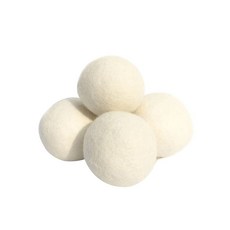 紐西蘭羊毛烘衣球 直徑7cm, 白色, 6個
