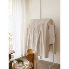 벨라이프 코튼 행거 가리개 가림막 커버 의류 덮개 옷보관 내츄럴 소, 03.깅엄체크 베이지 행거 가리개
