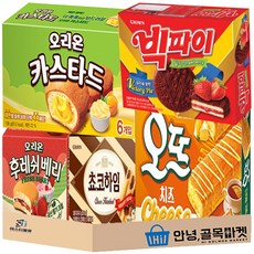 사무실 과자 5종 세트 ( 오리온 오뜨 치즈 + 크라운 빅파이 + 초코하임 + 카스타드 + 후레쉬베리 ) 탕비실 스낵 세트, 1세트, 곽과자 5종