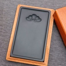 拾光優選好物 文房四寶長方硯臺歙硯 實用素硯帶蓋便攜式硯臺 14.3x9x1.9, 1個, x1.9±0.3㎝實用素硯原石便攜式帶蓋