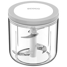 【ECOCO】意可可多功能食物料理器 拉蒜器 絞肉器 輔食料理 攪碎機 切菜機 多功能切菜器 食物調理器 蒜泥機 攪拌器, 大號灰色, 1個