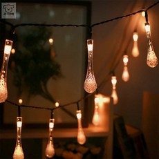 리치점빵 LED 태양열충전 야외 30구 물방울 야외전구 4m 크리스마스데코 은하수등