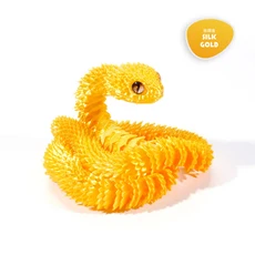 3D 무작위 색상 눈을 가진 인쇄된 뱀 움직이는 관절 시뮬레이션 발광 야간 피규어 창의적인 데스크탑 장, 02 50cm, 17 Silk Gold