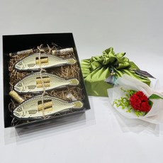 Lovely Farm 人造單支花束 + 零用錢禮物組, 黃魚乾 + 綠色, 1個