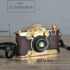 스튜디오 웨딩 사진 레트로 ins 카메라 소형장식 소품 모델 시뮬레이션 제품 가짜 파티 장식품 추억연출 핸드헬드 소형, 4.레진 골드 (스트랩)