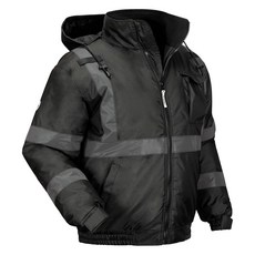 Ergodyne 8377EV 글로웨어 (GloWear) 반사 겨울용 봄버 안전 재킷 야간 또는 저조도 조건에서 향상된 가시성 단열 방수, Medium