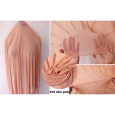 웨이 스트레치 얇은 58 레이스 패브릭 명주 나일론 속옷 탄성 스판덱스 라이닝 스타킹 와이드 메쉬 미터로, 16 skin pink, 1개