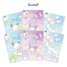 산리오 저학년 1-2 무제 스프링 노트 6권 세트, 1세트, 혼합색상 1세트, 혼합색상