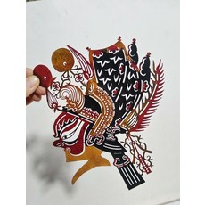 皮影 淨角 牛皮雕刻 手工上色 仿古色 收藏裝飾, 如圖所示, 1個