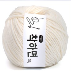 착하면 30g 뜨개실 얀월드 얀메이크, 1개, 002. 크림바닐라 30g
