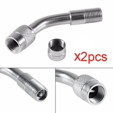 2Pcs/1pcs 오토바이 45 90 135 각도 구부러진 밸브 어댑터 타이어 확장 트럭 자동차 모토 자전거, 02 Silver 135 Degree