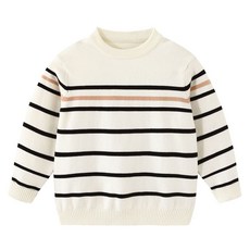 男童圓領針織衫 2025款春秋兒童毛衣 中大童條紋休閒上衣