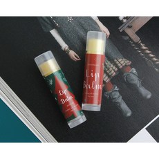 KS手作包裝 聖誕節護唇膏管貼 包裝 萬用 客製 婚宴小禮物 DIY貼紙, 1個, 綠色聖誕唇貼