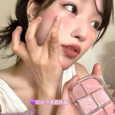 实用主义狂喜！一盘3种质地sweetmint综合盘多功能六色眼影腮红, 1個, 03#冷茶荔枝盘