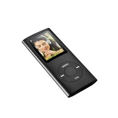 醉便宜 多功能MP4音樂撥放器 內建喇叭 MP3隨身聽 可擴音播放(無容量需插TF卡), 黑色