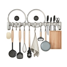 Shipshape 주방 조리도구 거치대 국자걸이 칼꽂이 다기능 주방정리걸이, 1개, 매트 다크 그레이-500mm