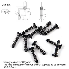 17.6mm 플라스틱 네일 사우스 브리지 노스 냉각 팬 스프링 클립 방열판 고정 10 개, 02 Black 17.6