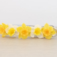 러블리 수선화 조화 꽃 인테리어 커튼집게 12cm 실크플라워 실내인테리어 꽃 장식, 6개, 혼합