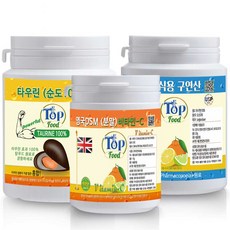 탑푸드(최상의 식품) 타우린 분말250g+식용구연산250g+영국DSM 분말비타민-C 170g 특허청 상표등록, 1개