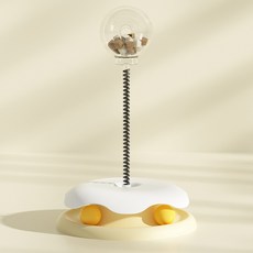 랜보어 고양이 컬러 간식 디스크볼 장난감 FREE, 옐로우, 1개